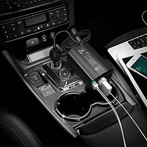 BESTEK 300W Power Inverter DC 12V to 110V AC Car Inverter with 4.2A Dual USB Car Adapter (Black)