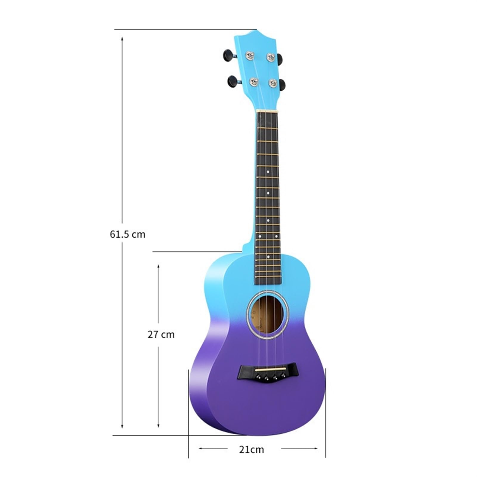 ukulele Modello Entry-level Da 23 Pollici Per Principianti Per Suonare Il Pianoforte Colorato Per Esercitarsi Con L'ukulele(Color:Black)