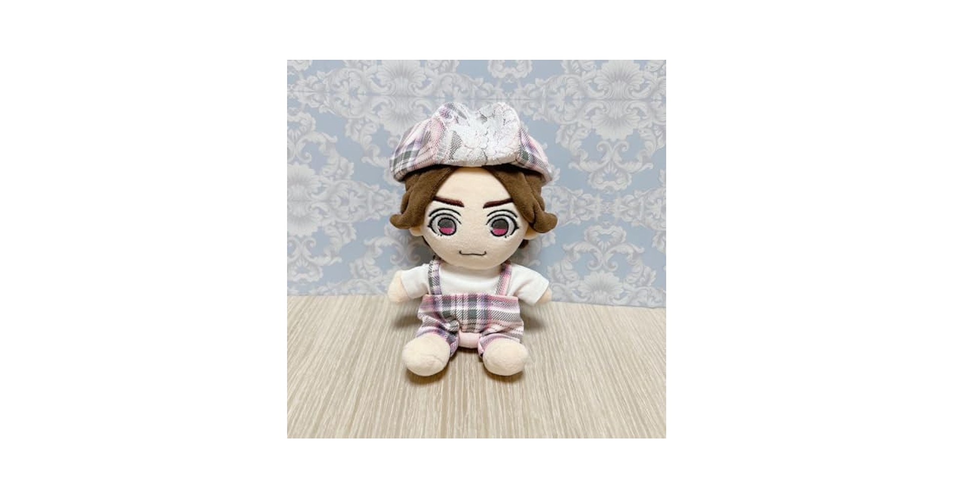 ちびスト ぬい服 ピンクベージュチェック×グリーンチェック 双子コーデ ちびスト ぬい服 ピンクベージュチェック×グリーンチェック 双子