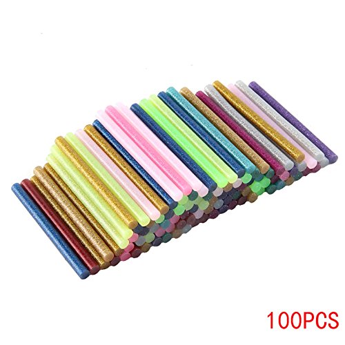 PetHot 100 piezas Pegamento Termofusible, 7mm Mini Silicona Barras de pegamento caliente Colorido, Ideal para DIY Pequeño Arte, para Manualidades Artesanía de Bricolaje Reparaciones Rápidas