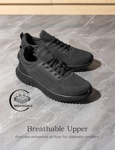 Bruno Marc Men's Non Slip Work Shoes Walking Zapatos Trabajo Black & Lightweight Food Service Chef Kitchen Restaurant Resistant Sneakers3