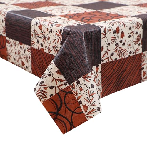 Image of Dakshya Industirs PVC Waterproof Table Cover 36x54 Inch Floral Printed Center Table Cover Washable Plastic Table Sheet Oilproof Dining Table Cover for Coffee Table Living Room Home (Luxury Petal)