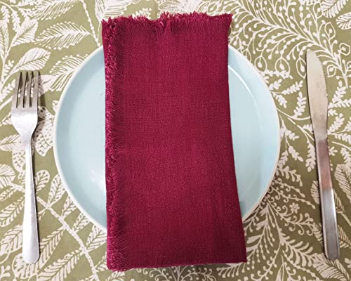 Serviettes de table coton 45x45 cm pour éviter le papier jetable rouge