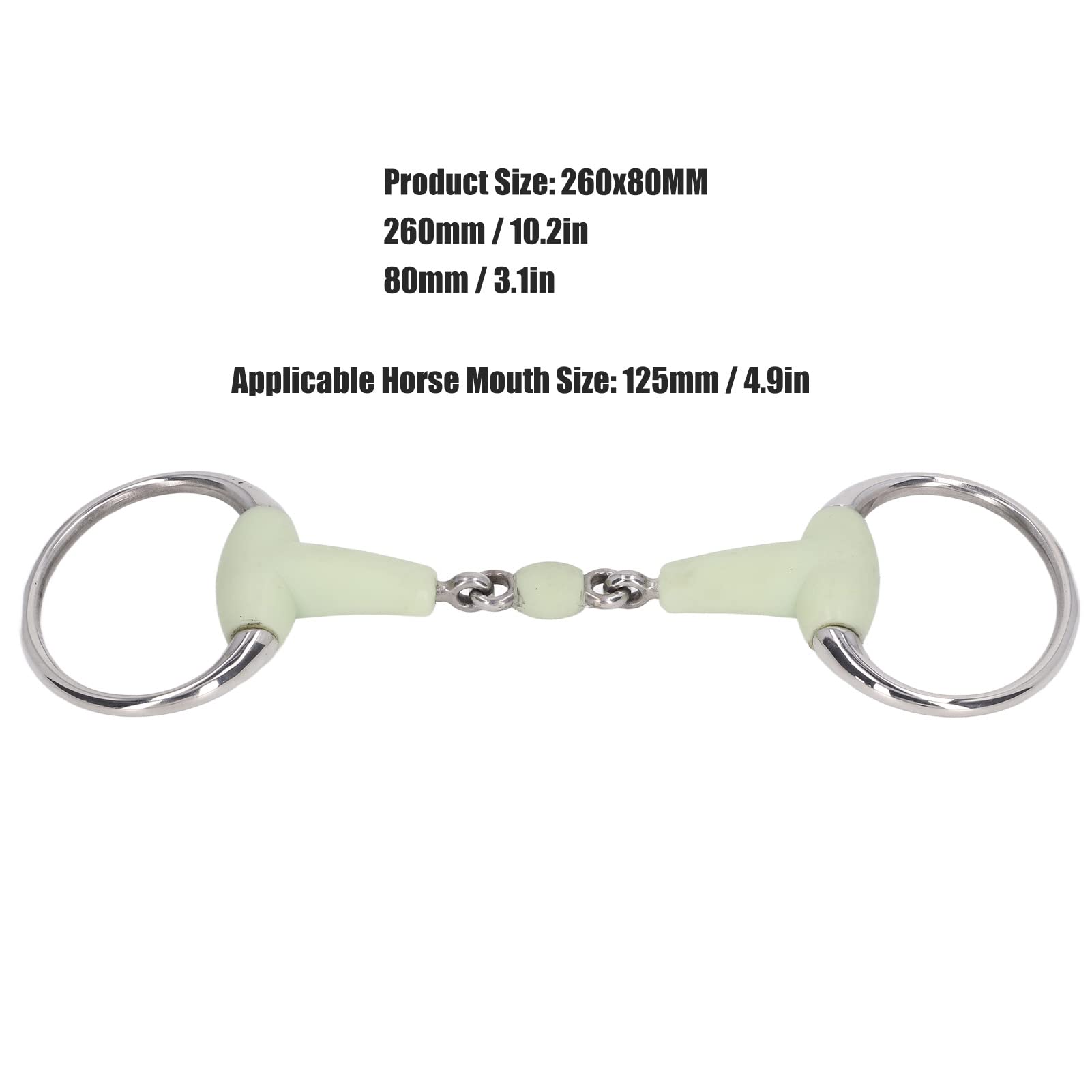 Buachois Mors de Filet de Cheval en Acier Inoxydable Anneau de Rouleau Mors de Bouche Mors équestre pour 125mm Bouche de Cheval