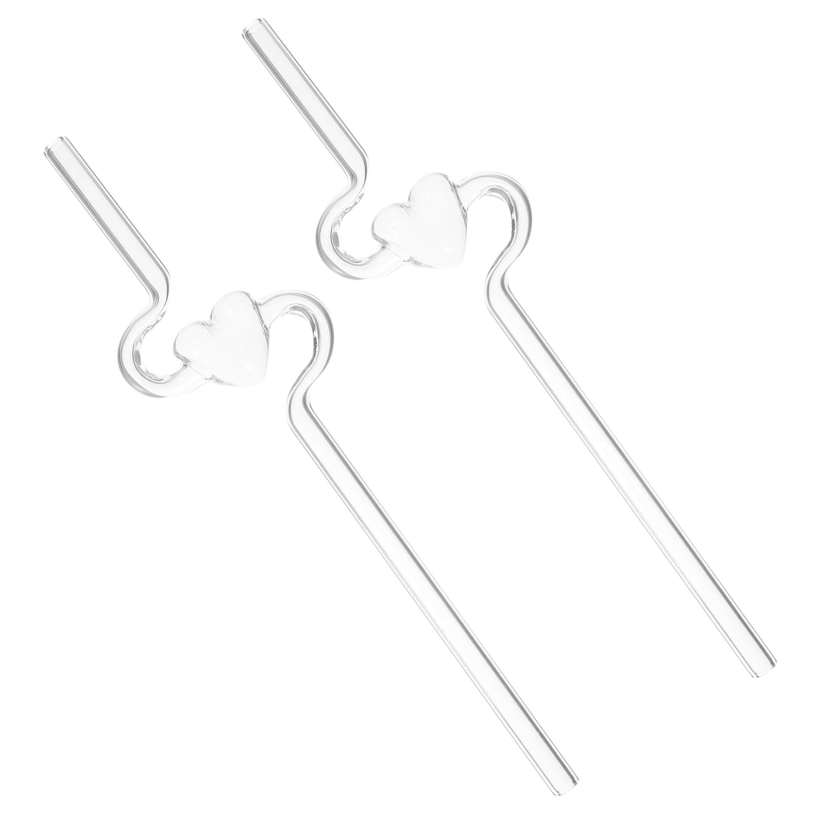 Pajitas para cócteles reutilizables de corazón transparente marca POPETPOP