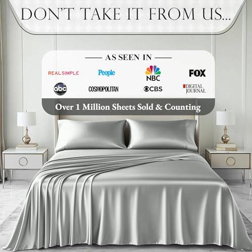 Image of DECOLURE Satin Sheets King Size | Softer Than Silk | Luxury 4 Pc Bed Set