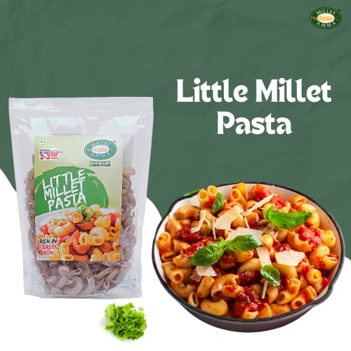 Image of MILLET AMMA Little Millet Pasta - 360 Gms (Pack Of 2 - Each 180 Gms) (Kutki|Samai|Same|Samalu - Pasta)Easy & Ready To Cook|Zero Maida & 100% Vegan|Best Choice For Instant Breakfast & Dinner