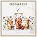 UV DTF Cup Wraps Transfer - 8 Sheets Coffee UV DTF Transfer Sticker for 16 OZ Glass, Coffee Dessert Love Icecream Bread Design, Ready to Press, Waterproof DIY Crafts