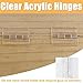 Bivethoi 10pcs Clear Acrylic Hinges for Plexiglass, Self Adhesive Clear Plastic Transparent Continuous Hinge Tools for Cabinet Drawer Furniture DIY Display Stand (25mm x 35mm)