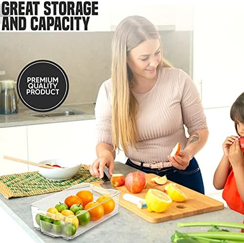 **CLEARANCE** Storage & Organisation Fridge Storage Containers - Set of 4 (2 Large and 2 Small) - Fridge Organiser Set for Kitchen, Countertops - Cupboard Organiser - Pantry Storage Kitchen Organiser