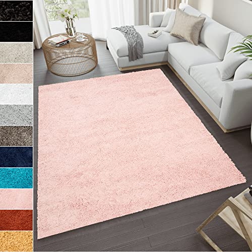 TAPISO Essence Alfombra Salón Habitación Juvenil Moderna Rosa Mullida Pelo Largo Shaggy 160 x 220 cm Cover
