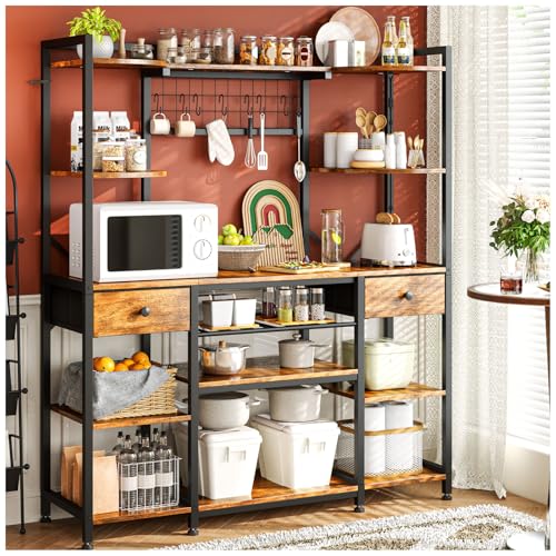 Catálogo de Alacena Metalica - solo los mejores. 50 SIMPLE ESPACIO Alacenas para Cocina Grande para Panaderos con Enchufe y Tira de Luces,Mueble para Cocina de 180cm de Alto,Estante para Cocina Barra de Café con...