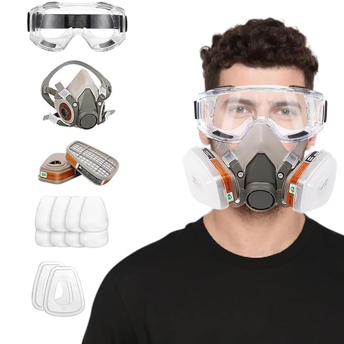 DELICATE Reusable Respirator Face Cover with Filters, Industrial Respirator Mask for Men, 6200 Half Respirator Face Cover for Paint, Dust and Formaldehyde, Sanding, Polishing, Spraying, Chemicals (B0DCZRQ5RX) Amazon Price History, Amazon Price Tracker