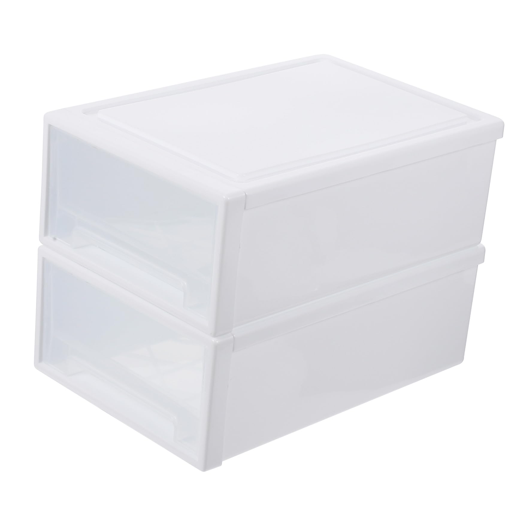 Scatole Porta Scarpe 2 Pezzi Bianche in Plastica Design a Cassetto, Organizer Pratico e Durevole per Armadio, per Vestiti e Accessori