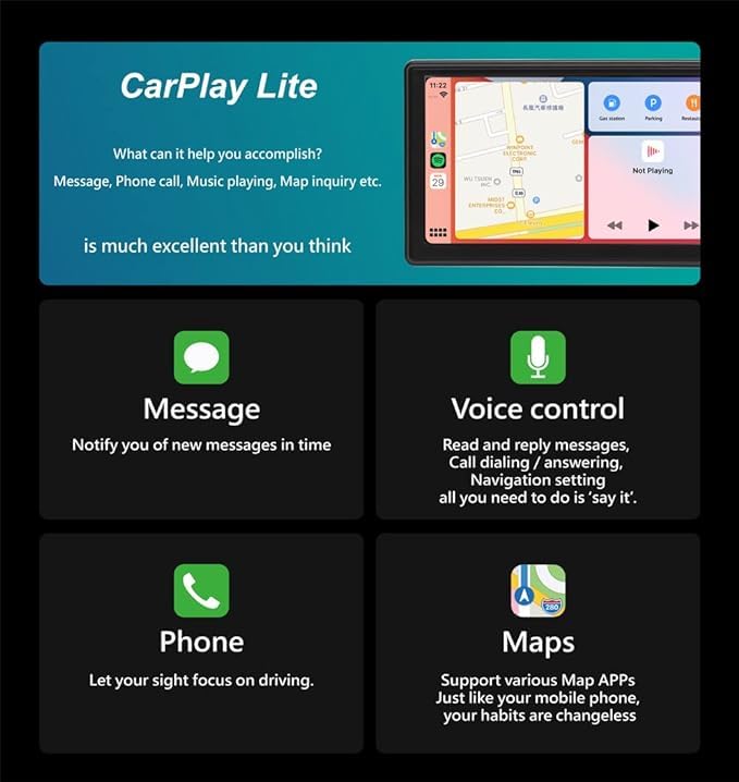 Coral Vision Wireless Lite CarPlay Dashboard Console (Slim Light version), All Wireless Apple CarPlay + Mirroring - Image 3