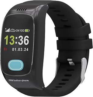 modelo actual, reloj inteligente con localizador GPS de emergencia para personas mayores y familiares, detector caída, SOS, datos básicos, teléfono, sin cuotas de abono, libre elección de tarifa