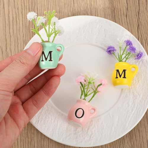 3 imanes mini jarrón para refrigerador con flores artificiales miniatura 7