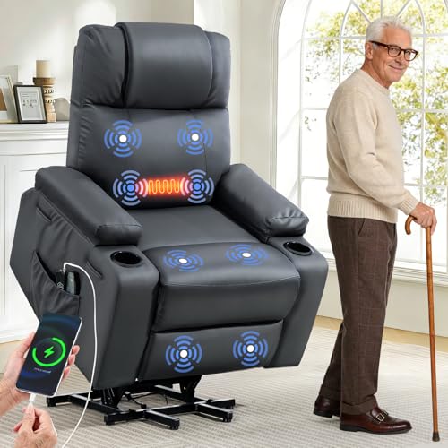Brage Living Power Lift Recliner Gray