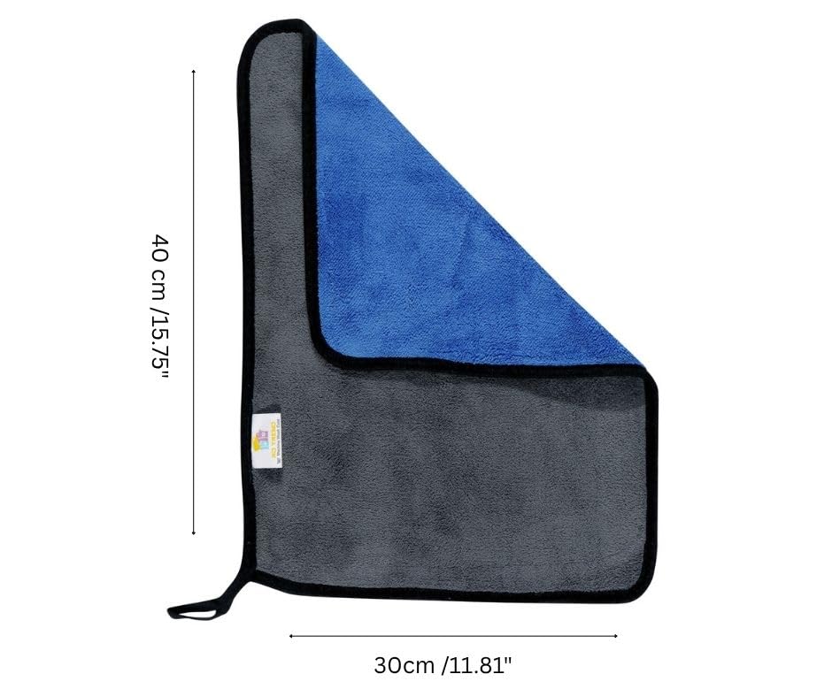 Image of RD TREND Microfiber Multipurpose Cleaning Towel 500 GSM Size-40x30 Cm | Ultra Soft, Super Absorbent, Quick Dry | Reusable Lint-Free Cloth for Car, Kitchen, Bathroom, Glass, Gym & Home (1 Pc,Blue)