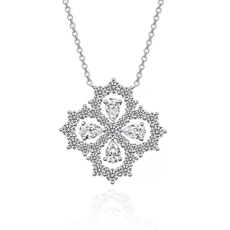 Collier trèfle moissanite brillant idée cadeau romantique pour femme - 3