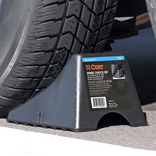 Curt 22800 Black Plastic Wheel Chocks, Vehicle, Trailer, Truck, Rv, 2-Pack #TOP7