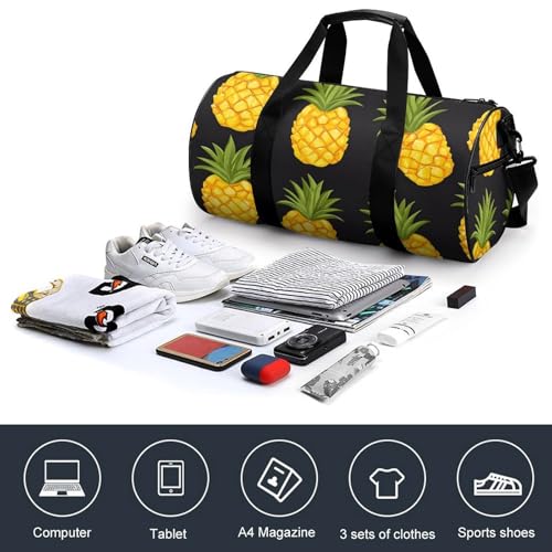 Pineapple Fruit Pattern Sports Gym Bag Travel Duffel Workout Bag with Adjustable Strap2
