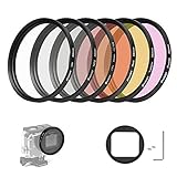 D&F 58mm Professional Photography Filter Kit Underwater Lens Filter Set for GoPro Hero 5, Hero 6 Original housing case with 6pcs Red Filter,Purple Filter,Yellow Filter,UV Filter,CPL Filter,ND2 Filter.
