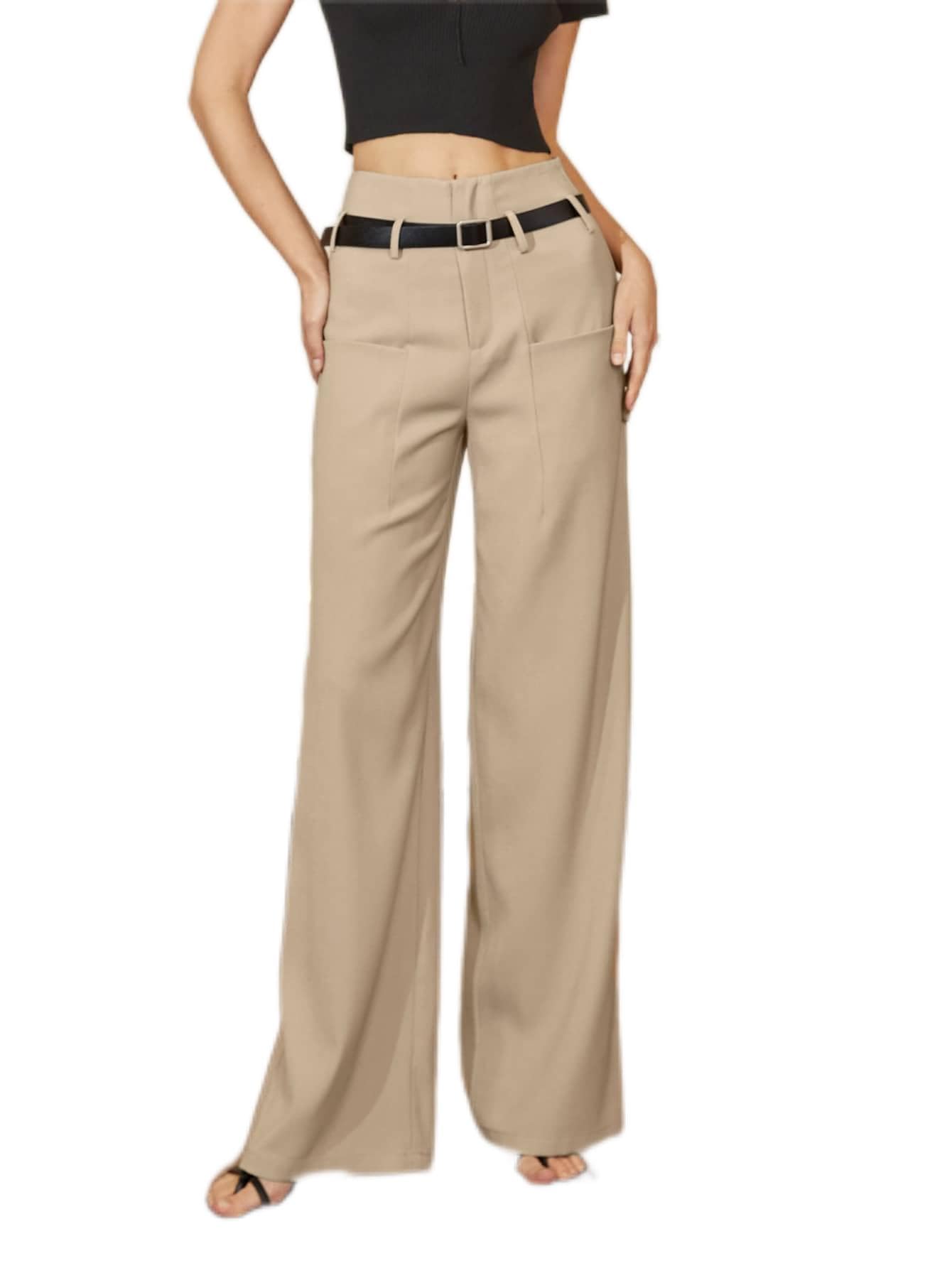 CLAIGH Pants for Women High Waist Pants Without Belt