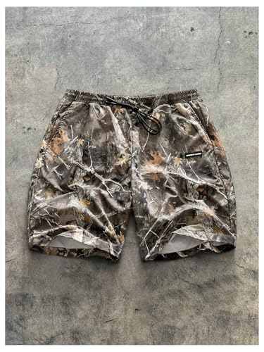 WDIRARA Men's Big and Tall Camo Drawstring Waist Shorts Athletic Wide Leg Gym Shorts with Pockets3