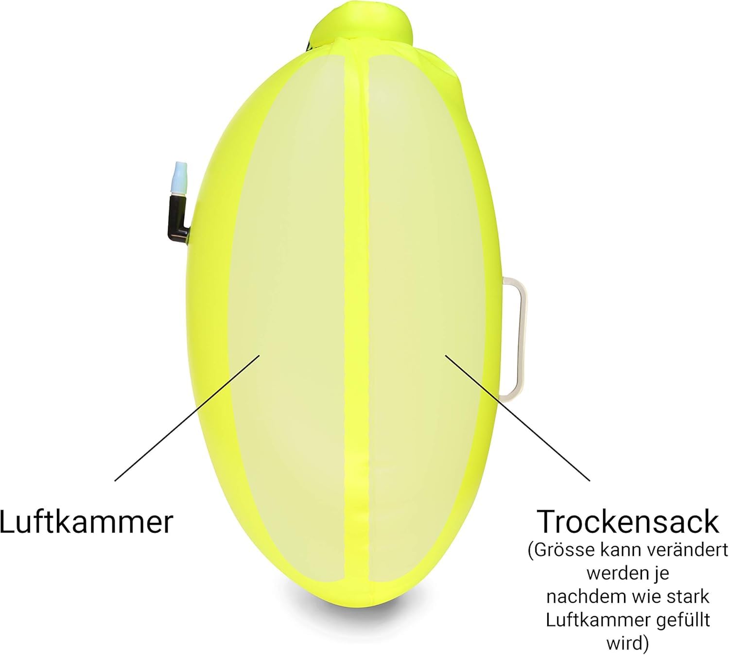 Schwimmboje & Trockensack - 28l. Sicherheit beim Schwimmen, Open Water und Triathlon. Swimming Buoy, Swim Bubble, Schwimm Boj aufblasbar (Gelb)