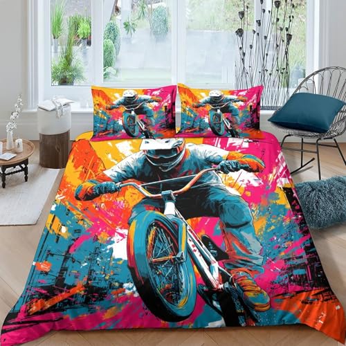 Housse de couette BMX cadeau idéal lit simple adolescent - 4
