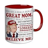 COLORCASA Gifts for Mom Dad Husband Wife,You are A Really Great Dad/Mom/Wife/Husband - Mothers Day Fathers Day Birthday Xmas Novelty Gifts-Funny Coffee Mugs 11oz Ceramic Coffee Cup (Mom)
