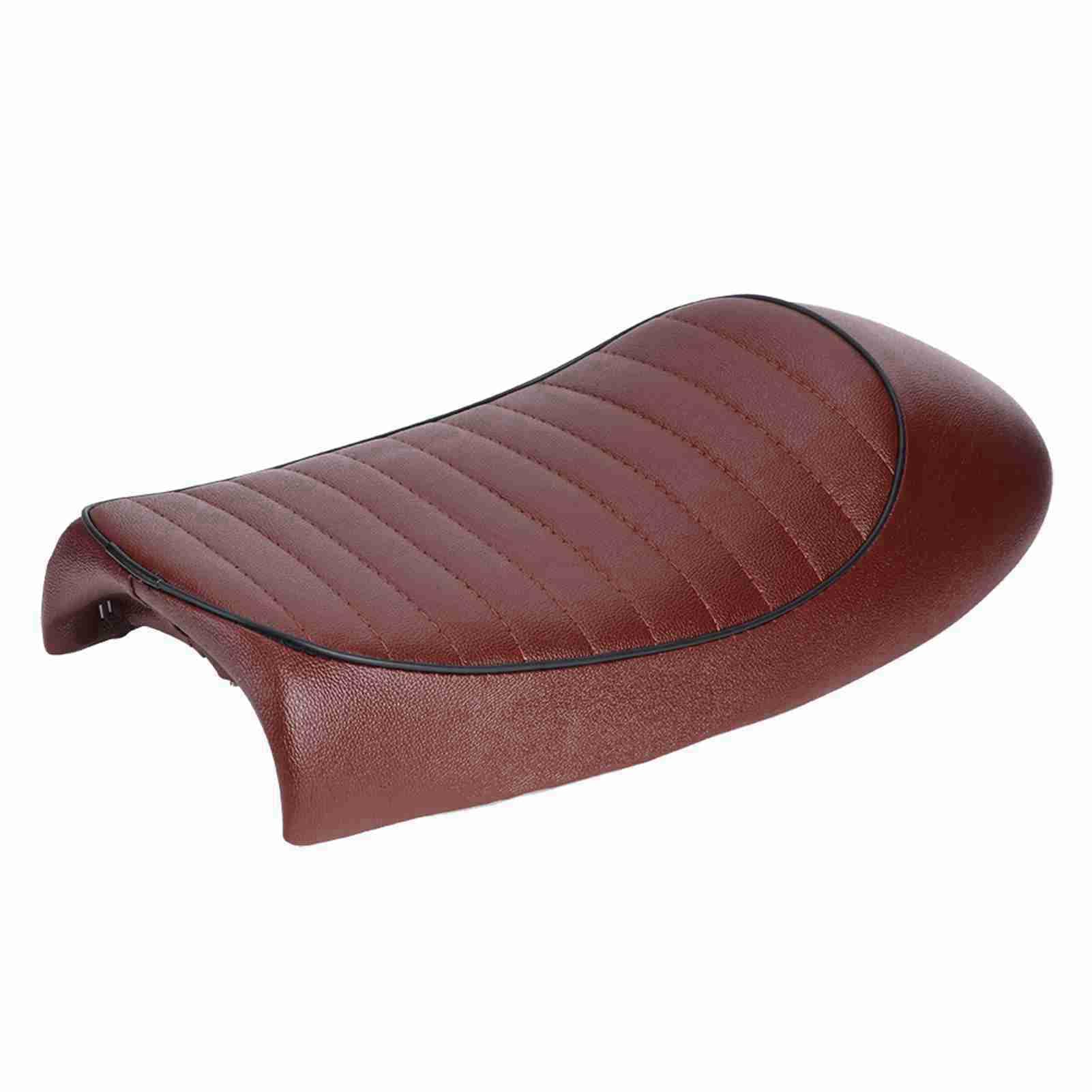 Acouto Sillín de Motocicleta Cafe Racer, Asiento de Cuero PU Impermeable,