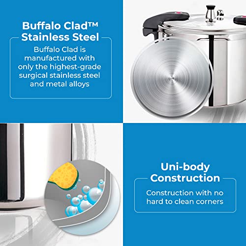 Buffalo QCP412 12-Quart Classic Stainless Steel Pressure Cooker