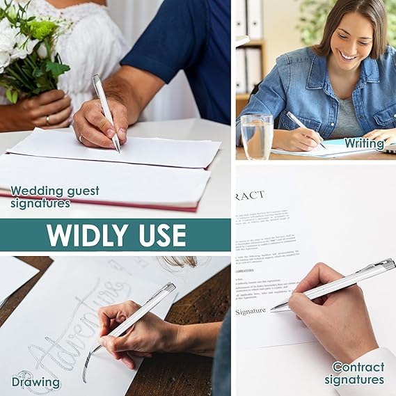 Image of Personalized White Metal Ballpoint Pen | Custom Name Engraved StylePan2 Writing Pen | Office Stationery for Professionals (Pack of 1)