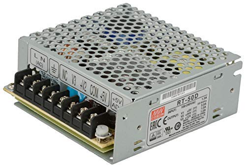 Pack of 2 MEAN WELL RT-50D AC-DC Power Supply Triple Output 5V 24V 12V 5 Amp