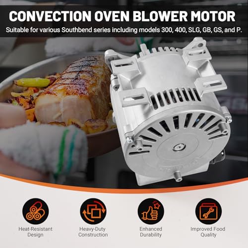 Image of New 1194780 Convection Oven Blower Motor 1 /2 HP Replacement for Southbend Range Power Convection Ovens 300 400 SLG GB GP P Series, Replaces 681485, SOU1194780 Blower Motor Parts 120V