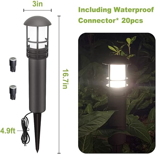 Miniatura 5 de VOLISUN Iluminación LED de paisaje para exteriores, paquete de 12 luces de camino de bajo voltaje de 3 W 12 V, luces de jardín impermeables para
