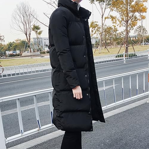Men's Long Winter Puffer Down Coat Classic Length Quilted Down Jacket Full Zipper Lapel Thicken Puffer Trench2