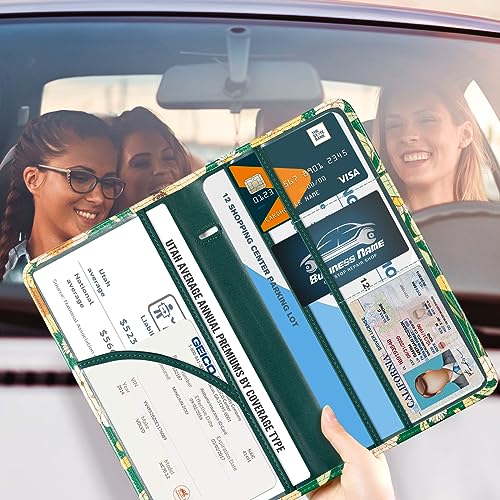 Image of CoBak Car Registration and Insurance Holder | Vehicle Glove Box Organizer, Auto Truck Compartment Document Case with Magnetic Closure for Insurance & Driver License