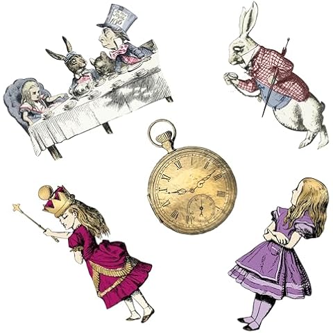PINKEESEA Alice in Wonderland Tea Party Cutouts Cover