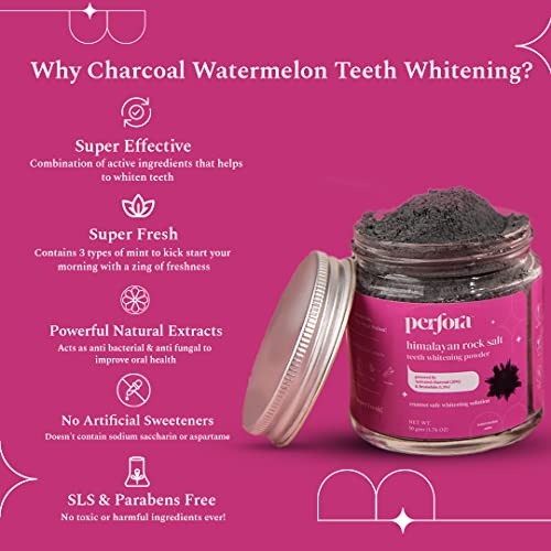 Image of Perfora Teeth Whitening Kit | Activated Charcoal Teeth Whitening Toothpaste | Teeth Whitening Powder-Watermelon Mint | Vitamin Enriched SLS & Fluoride Free | SLS Free & Made Safe Certified | Pack of 2