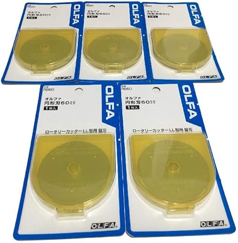 OLFA Cuchillas rotativas de acero para herramientas de tungsteno de 2.362 in, juego de 5 importación de Japón (2.362 in)