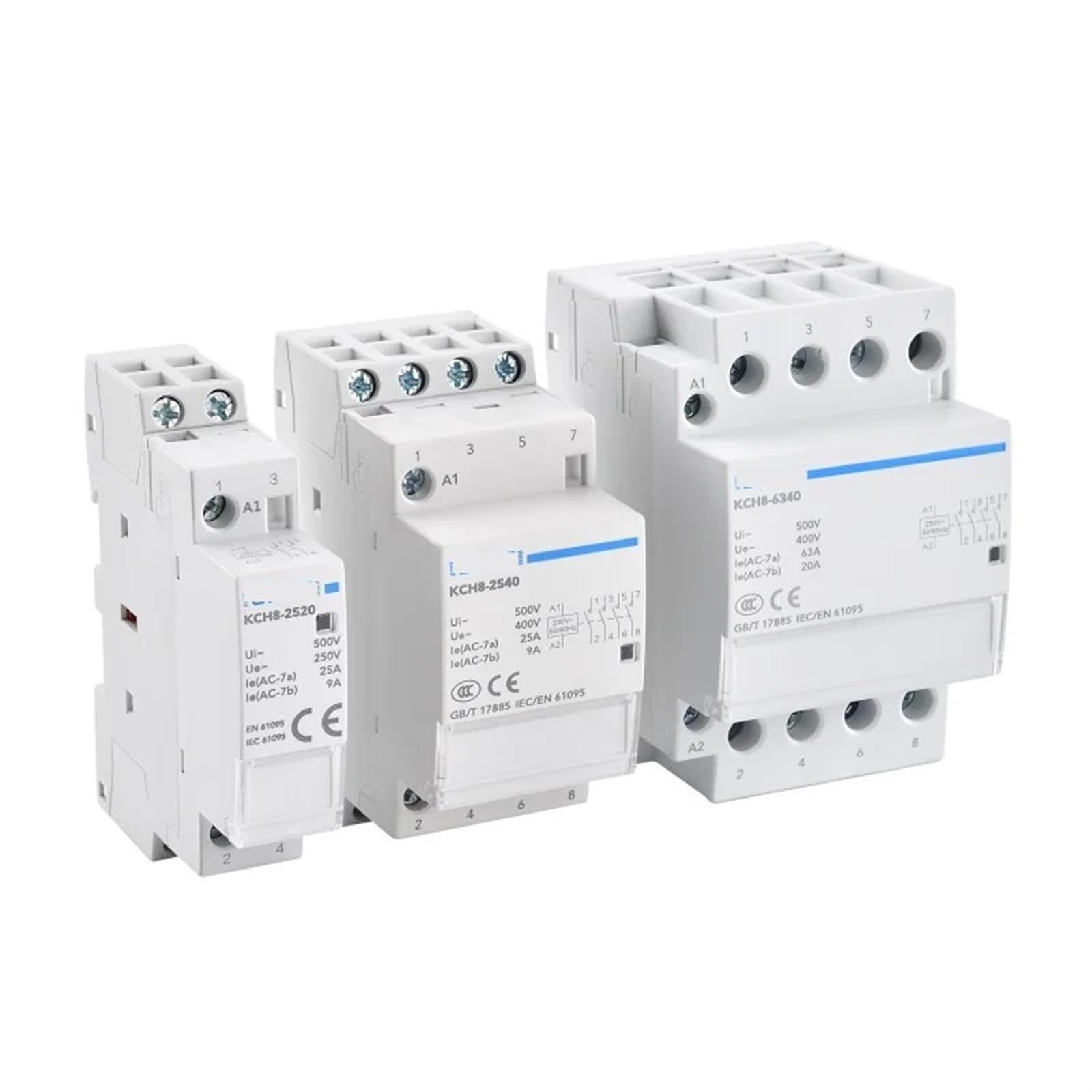 JCLPJBYJI KCH8-25 4P 4NO 4NC Or 2NO 2NC AC 400V 25A Electric Din Rail Mounted Household Modular Contactor 1Pcs(4p 25a 24v 2no 2nc)