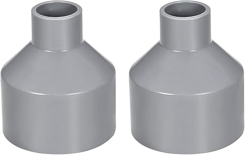 uxcell PVC DWV Reductor Acoplamiento Schedule 40 Gris 0.787 in x 1.969 in Socket 2Pcs