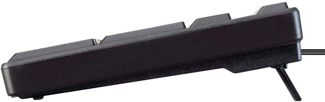 Monoprice USB Keyboard side view with feet extended
