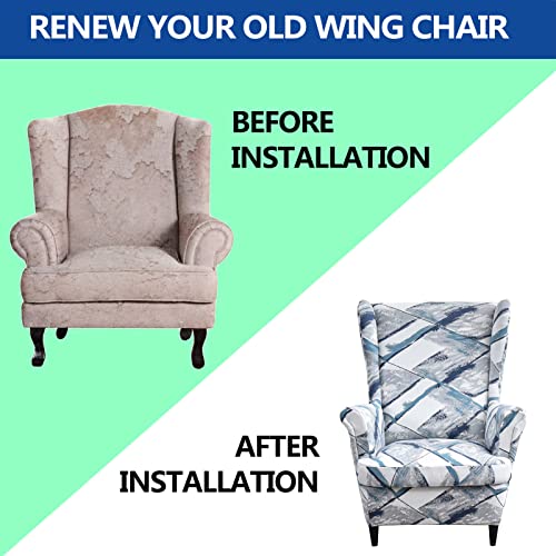 Funda elástica para sillón de 2 piezas SPOUR protector de muebles ajustable lavable elastano 7