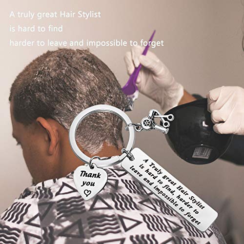 MAOFAED Hairstylist Gift Hair Dresser Retirement Gift A Truly Great Hair Stylist is Hard to Find Keychain Cosmetologist Gifts4