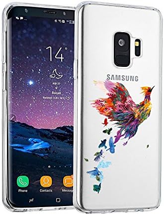 AIsoar Compatible for Galaxy S9 Case Clear,Galaxy S9 Plus Cover Plus Clear Crysta Soft Flexible Slim Thin TPU Cartoon Animal Design Case Rubber Silicone Protective (Phoenix, Galaxy S9)