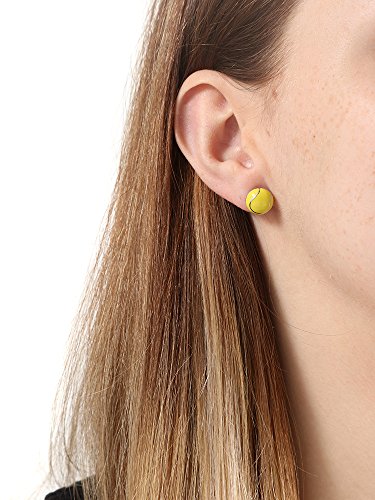 GIMMEDAT Tennis Ball Enamel Stud Earrings Jewelry Women Mom Player Team Gift